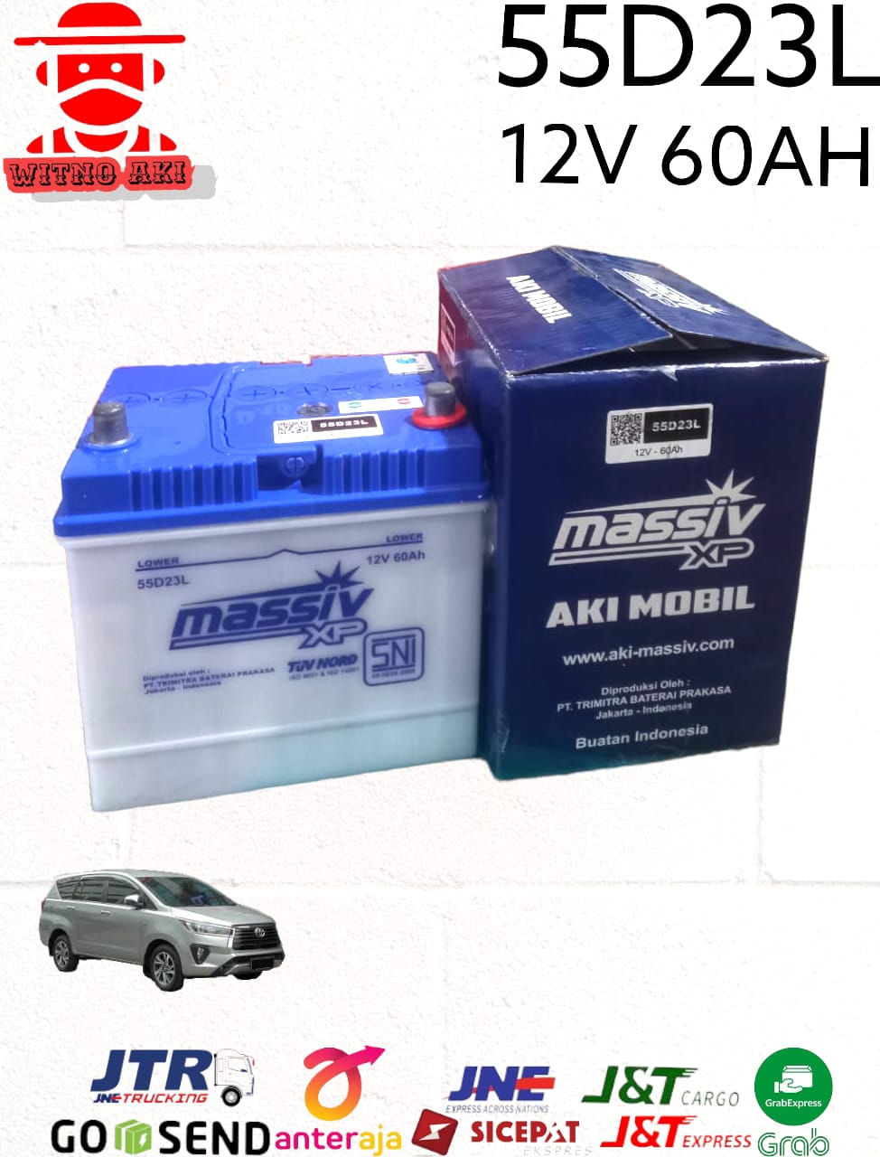 aki mobil basah massiv xp 55d23l 12v 55ah kia rio | Lazada Indonesia