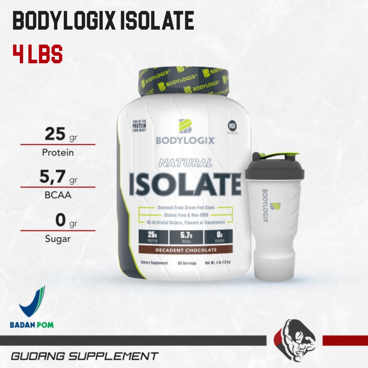 Bodylogix Natural Isolate 4 Lbs Whey Protein Isolate Gudang Supplement