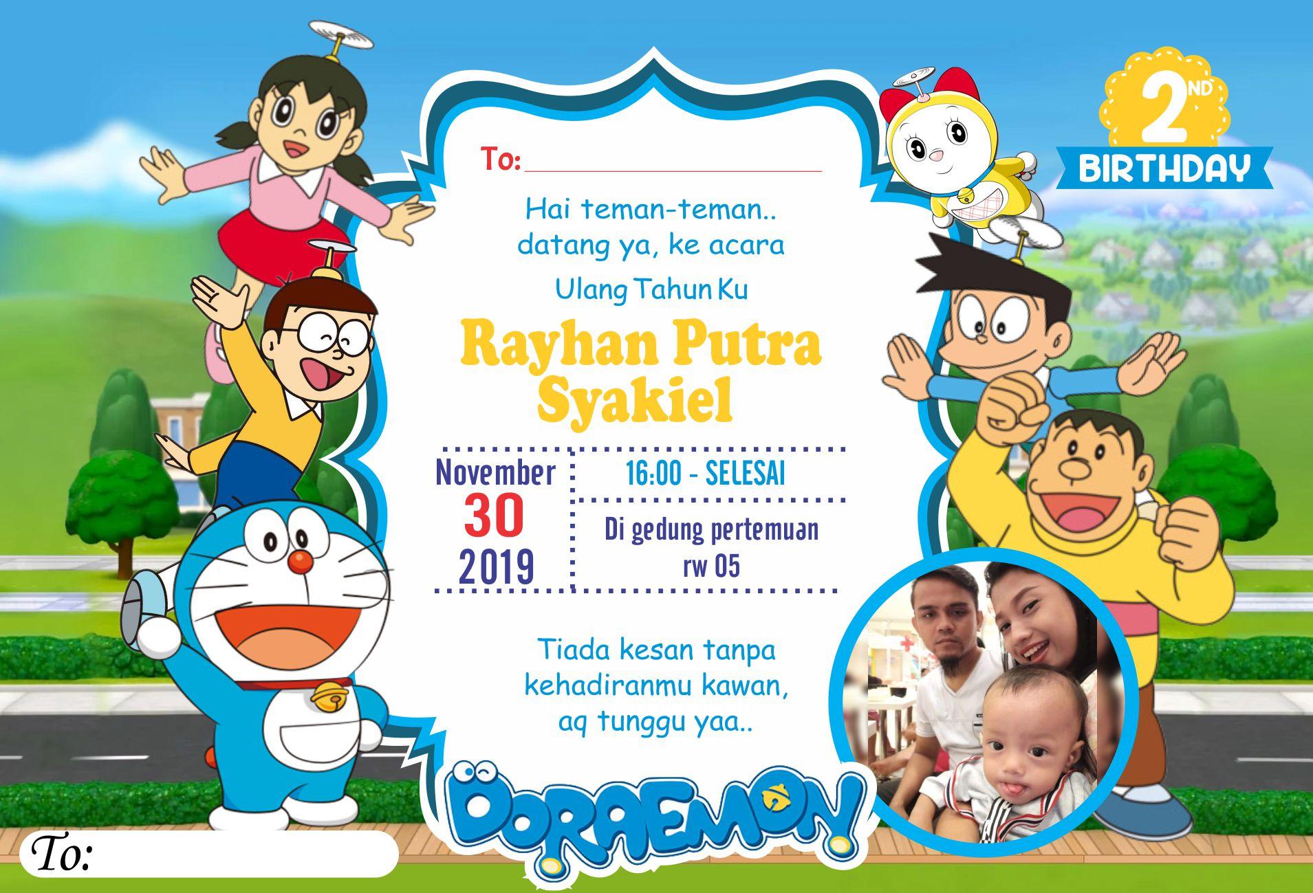 Cara Membuat Undangan Ulang Tahun Gambar Doraemon - contoh ...