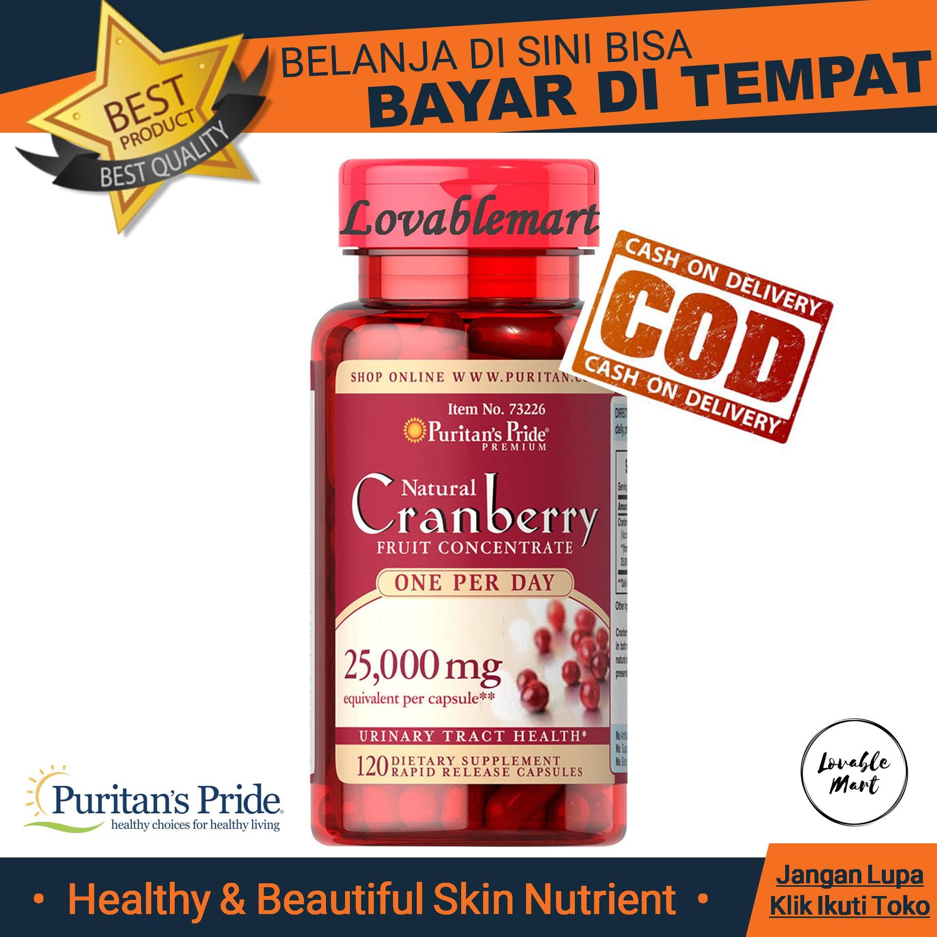 PURITAN Natural Cranberry 25000 mg 120 kapsul - @Lovablemart Bisa COD Bayar di Tempat - Puritan's Pride Vitamin Kulit Sehat Cantik Awet Muda Anti Penuaan Dini