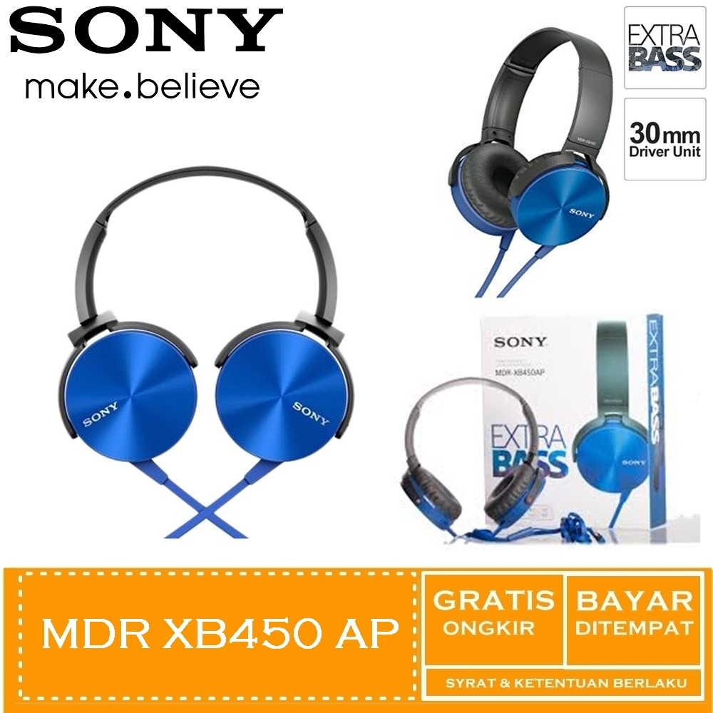 Sony MDR-XB450 Headphones Extra Bass Over Ear Wired Headphone Online at  Best Price - Awstro Colour Blue
