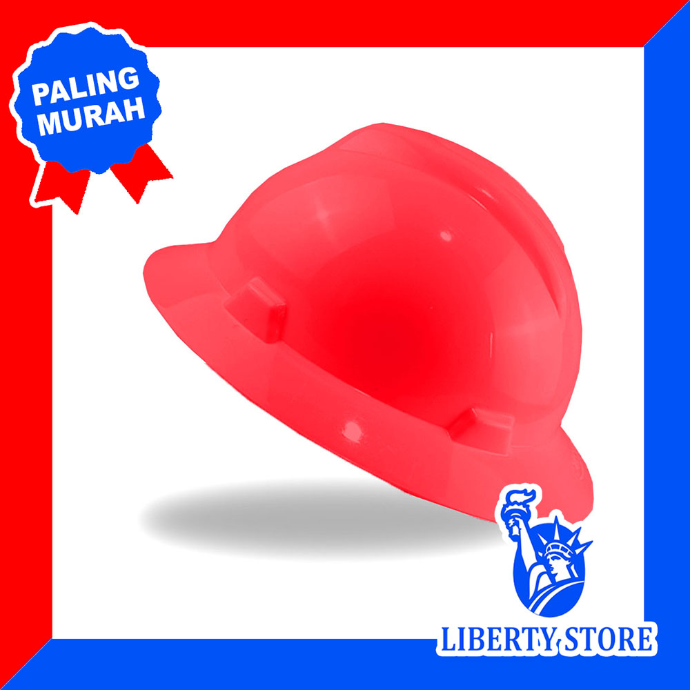 Helm Kerja Proyek Safety SNI STANDART SOS FULLBRIM BIASA - Merah