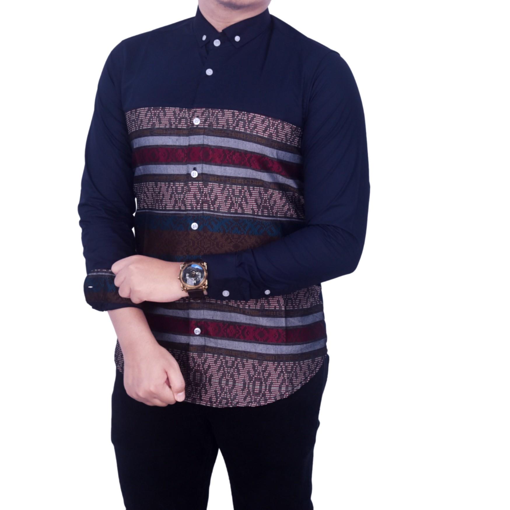 Dgm_Fashion1 Kemeja polos Combinasi Batik Lengan Panjang/Kemeja Tribal/Kemeja Casual/Kemeja Batik/Kemeja Songket/Kemeja Kotak-Kotak/Kemeja Polos/Kemeja Kantoran/Kemeja Men/Kemeja Distro/Kemeja Kombinasi/Kemeja Pantai/Kemeja Bunga/Kemeja Songket PN 5929