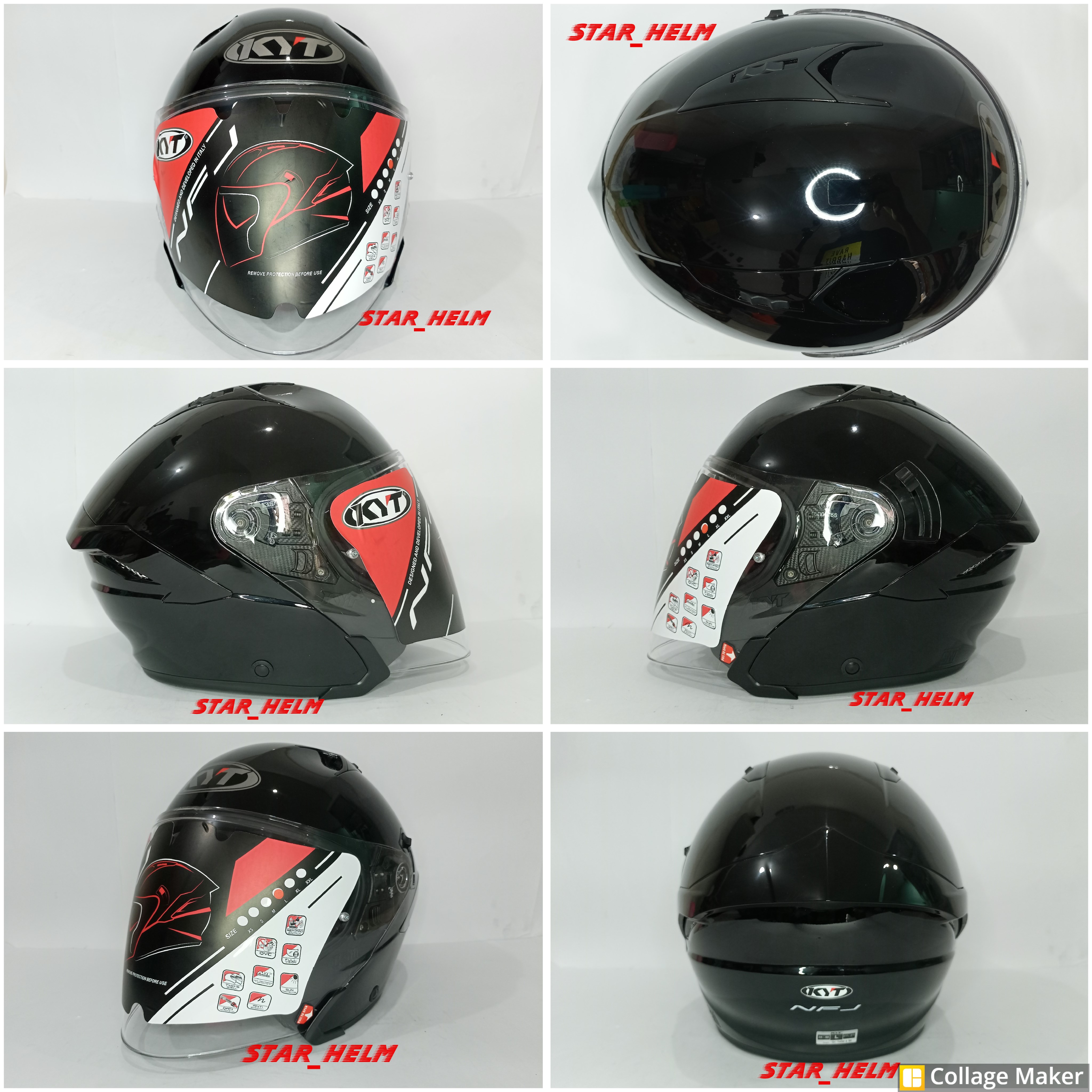 HELM HALF FACE KYT NFJ 100% ORIGINAL