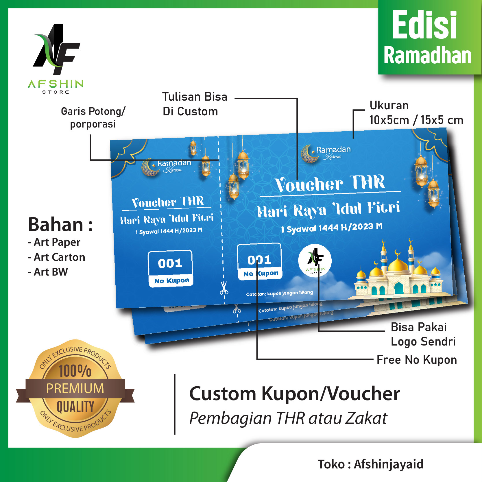 Custom Cetak Kupon Pembagian Thr Atau Pembagian Zakat Custom Desain Lazada Indonesia