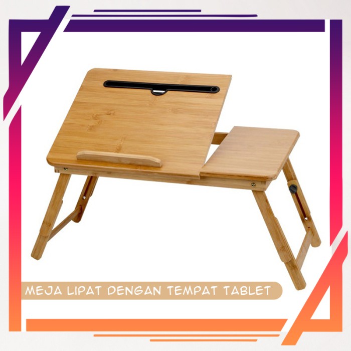 Meja Laptop Lipat Meja Belajar Dengan Lemari Kecil dan Tempat Tablet ...
