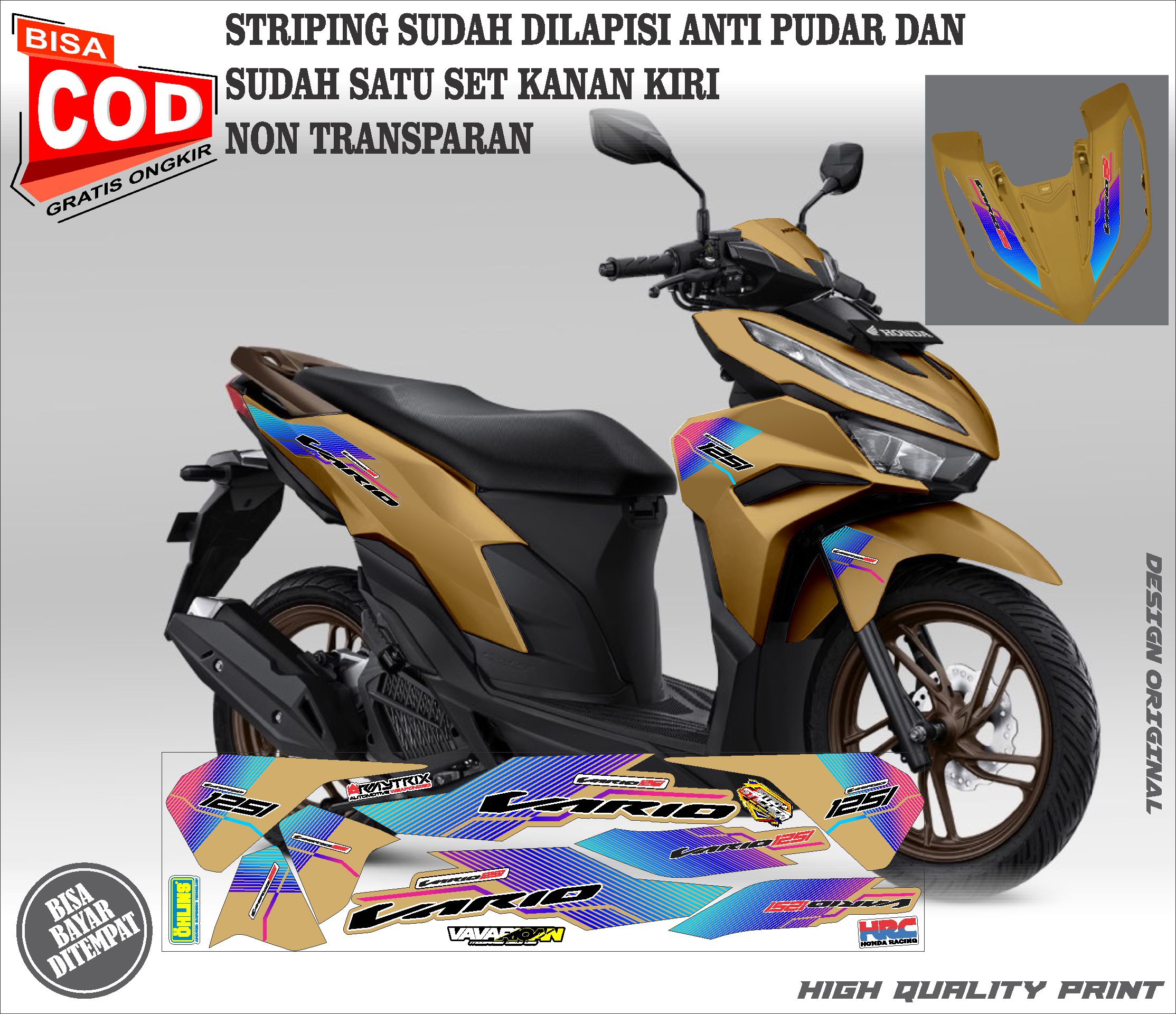 Striping Sticker Variasi Honda Vario 125 New 2023 2024 Keren Simple Lazada Indonesia