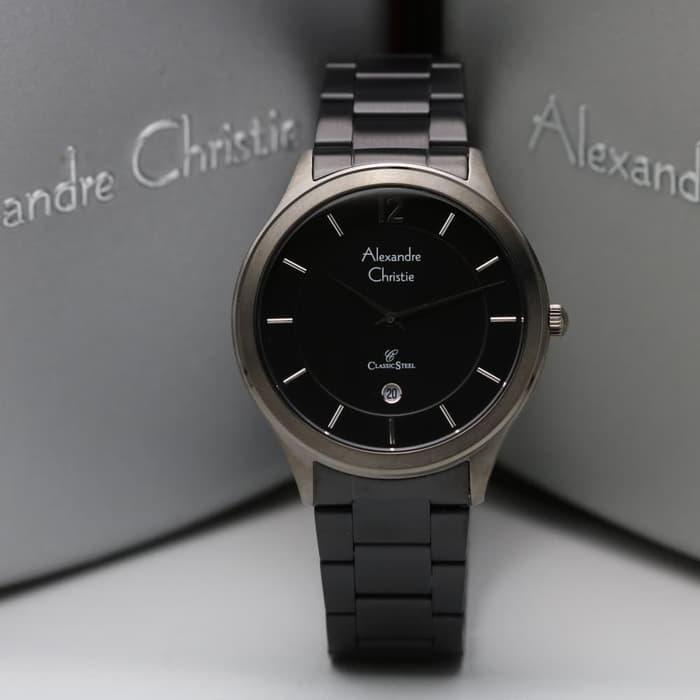 Jam Tangan Pria Alexandre Christie AC 8623 Hitam Grey Original
