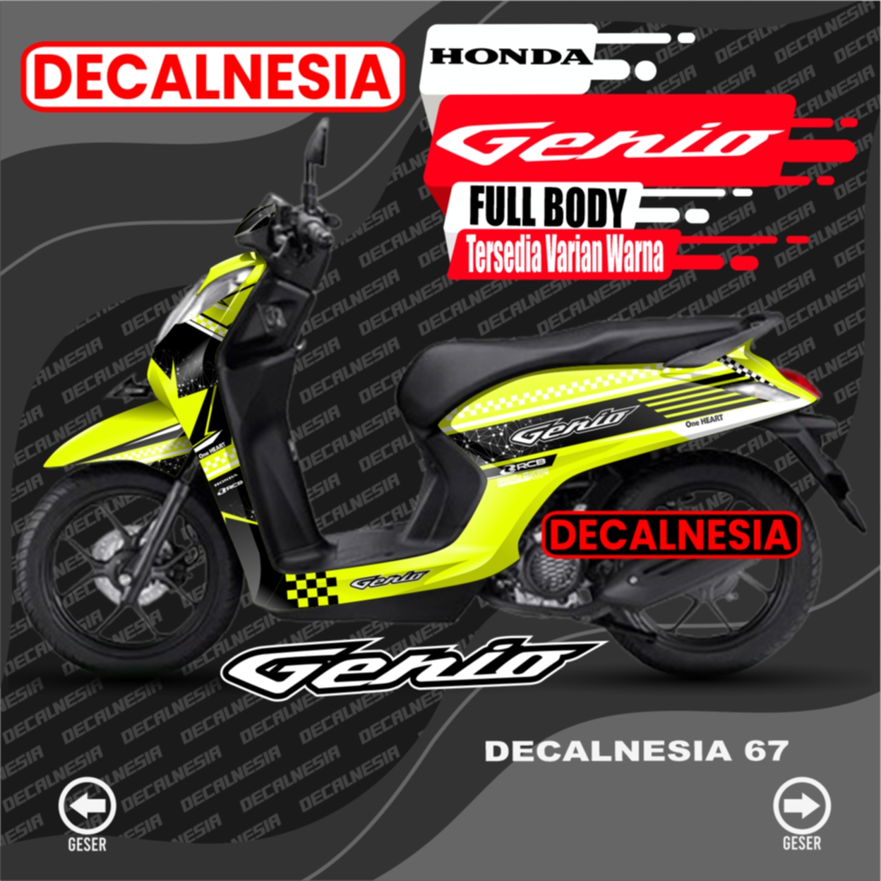 Decal Stiker Motor Honda Genio Decal Genio Stiker Genio Variasi Aksesoris Modifikasi Sticker Genio Full Body Lazada Indonesia