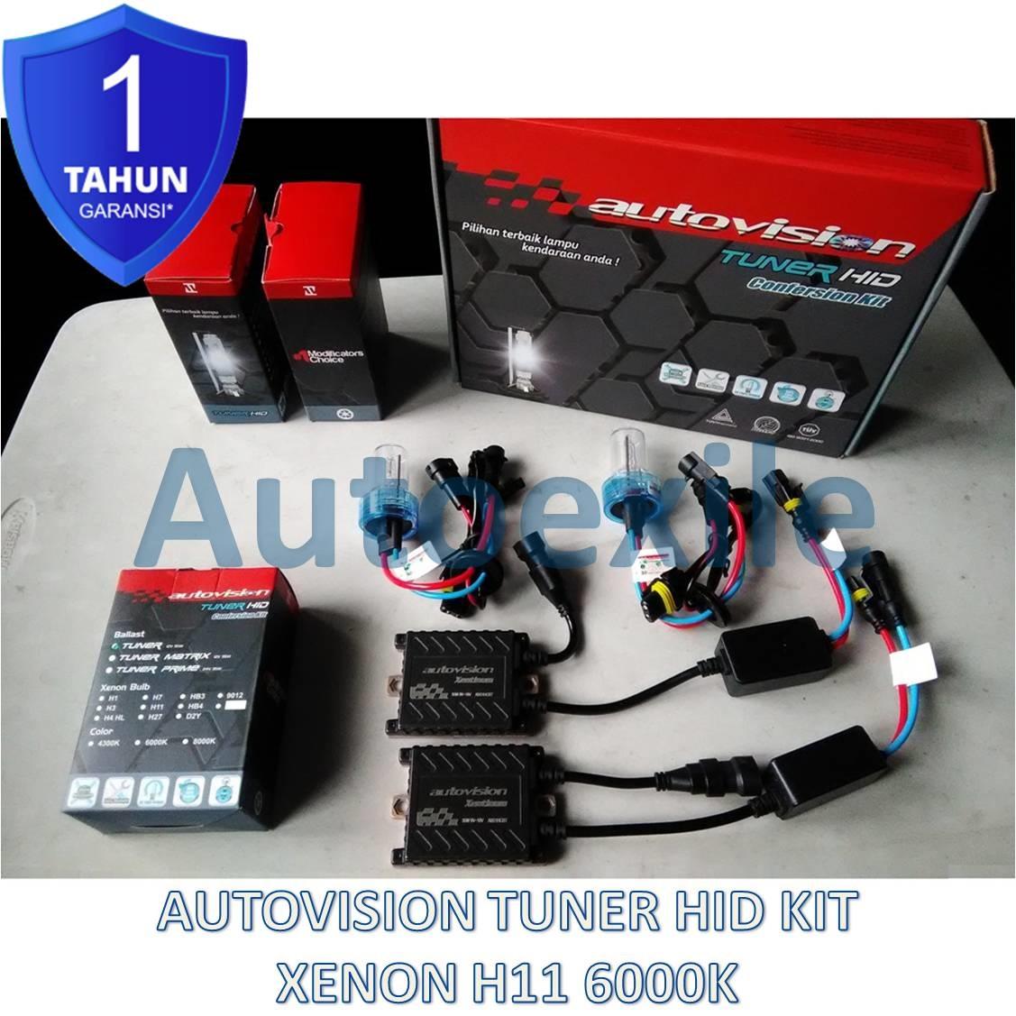 Lampu Mobil Autovision Tuner HID Xenon H11 6000K Putih Ballast Xentinum Slim Kit Original Avanza Veloz Agya Ayla Camry Ertiga Fortuner Rush Rav4 Prius Land Cruiser Pajero Sport Outlander Civic Sienta