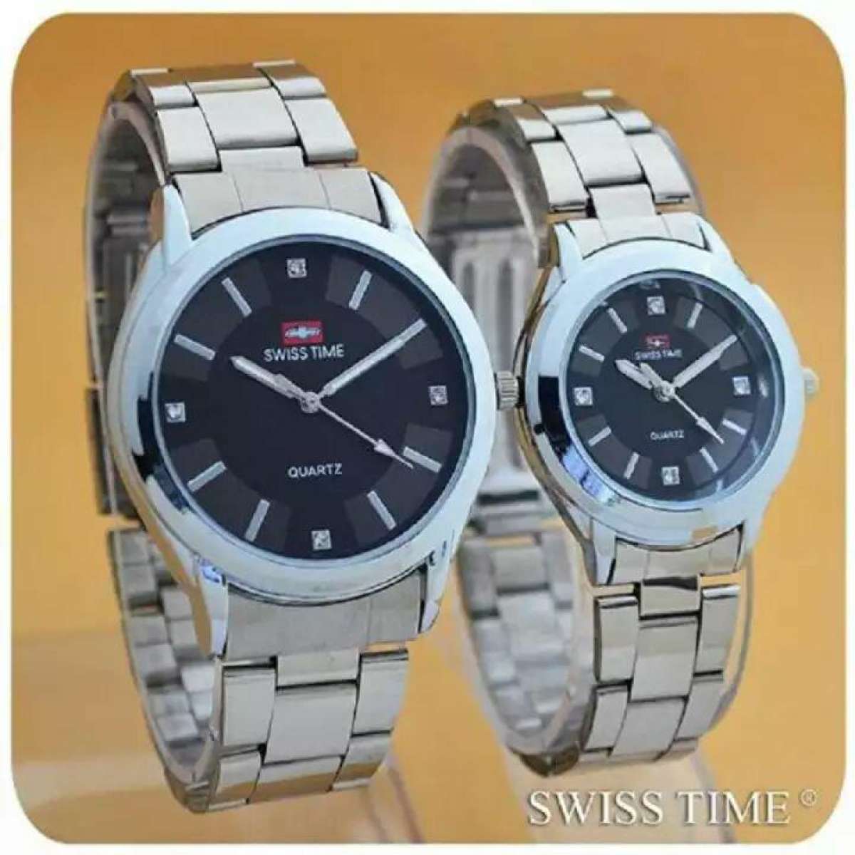 Swiss Time Army Jam Tangan Couple Stainless Steel SA3636