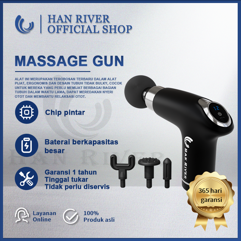 Han River Massage Gun Alat Pijat Redakan Pegal Otot Badan Alat Pijat Elektrik Seluruh Badan