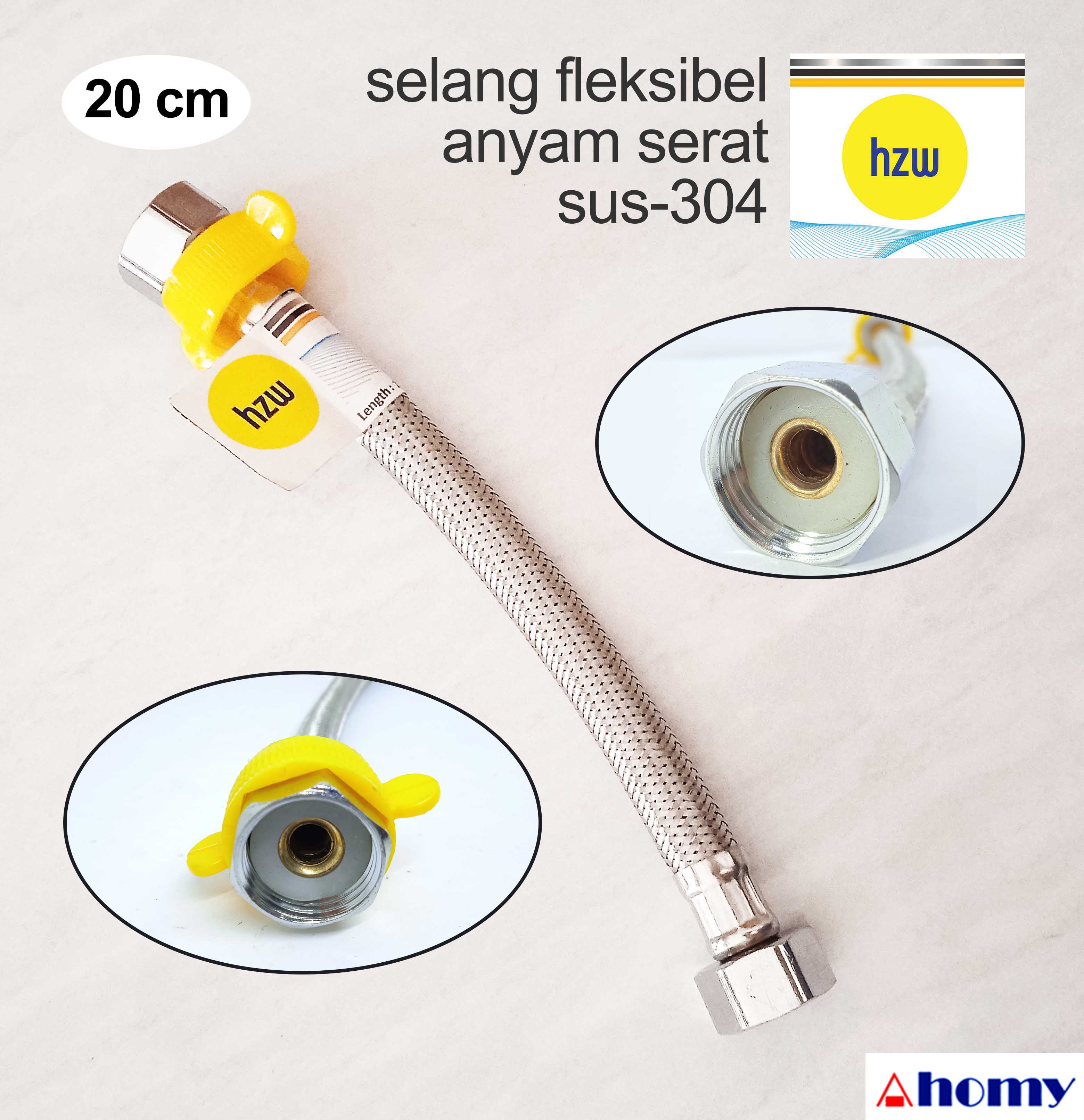 selang flexible anyam ss 304 20cm sa304cFH20 hzw flexible hose