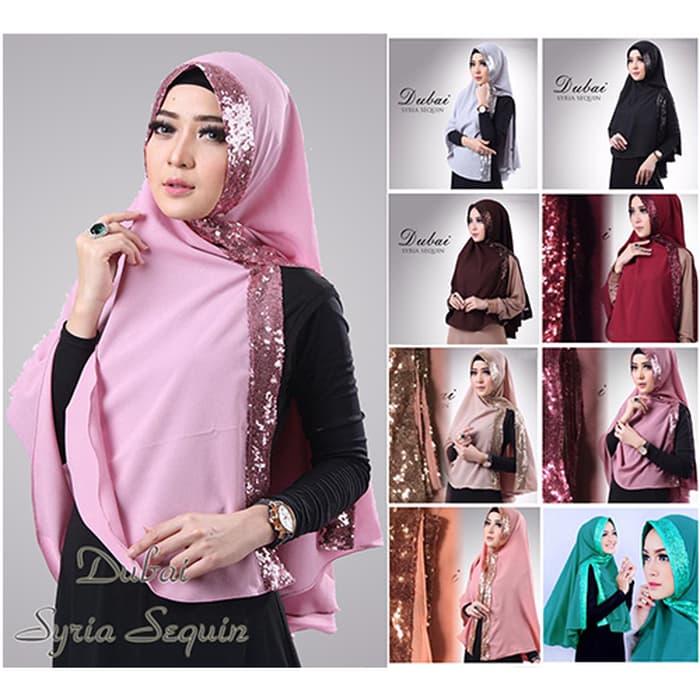 hijab / fashion syari jilbab Khimar Dubai Sequin Diamond
