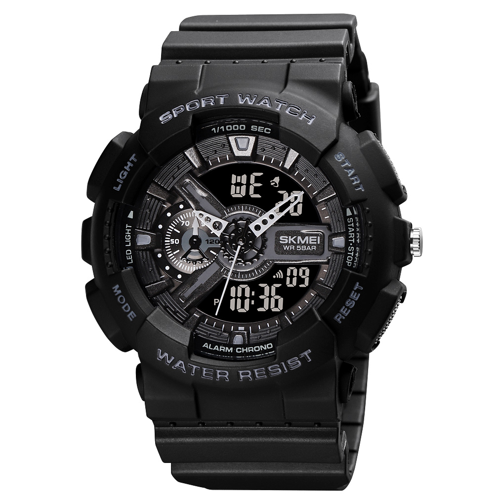 Jam Tangan Pria Digital Analog SKMEI 1688 Black Water Resistant