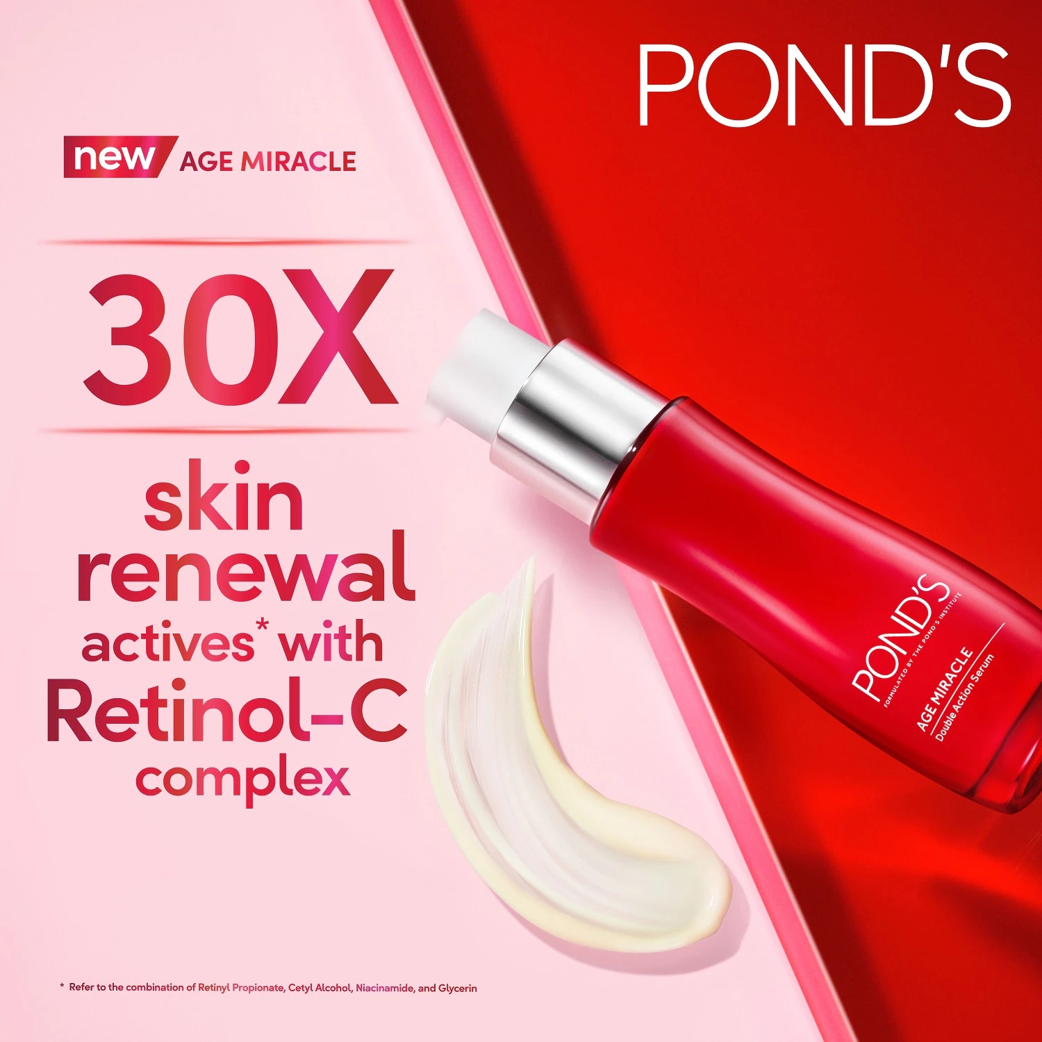 Ponds Age Miracle Serum Wajah Anti Aging + Glowing Serum With Retinol