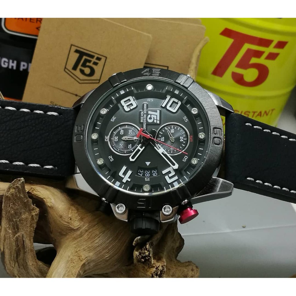 Jam Tangan T5 Watch Pria Business Analog Time Chronograph Elegant