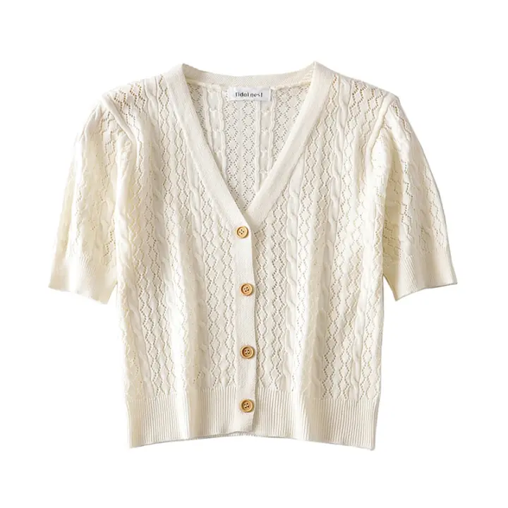 thin short sleeve cardigan
