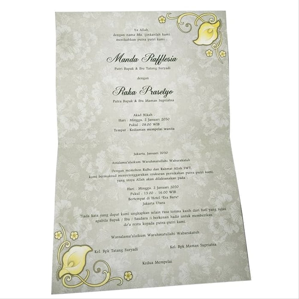 (per 50 lembar)kode 88126 undangan nikah pernikahan wedding weding