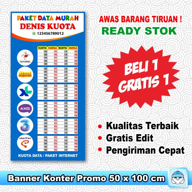 Banner Konter Pulsa Daftar Hargabeli 1 Gratis 1 Lazada Indonesia