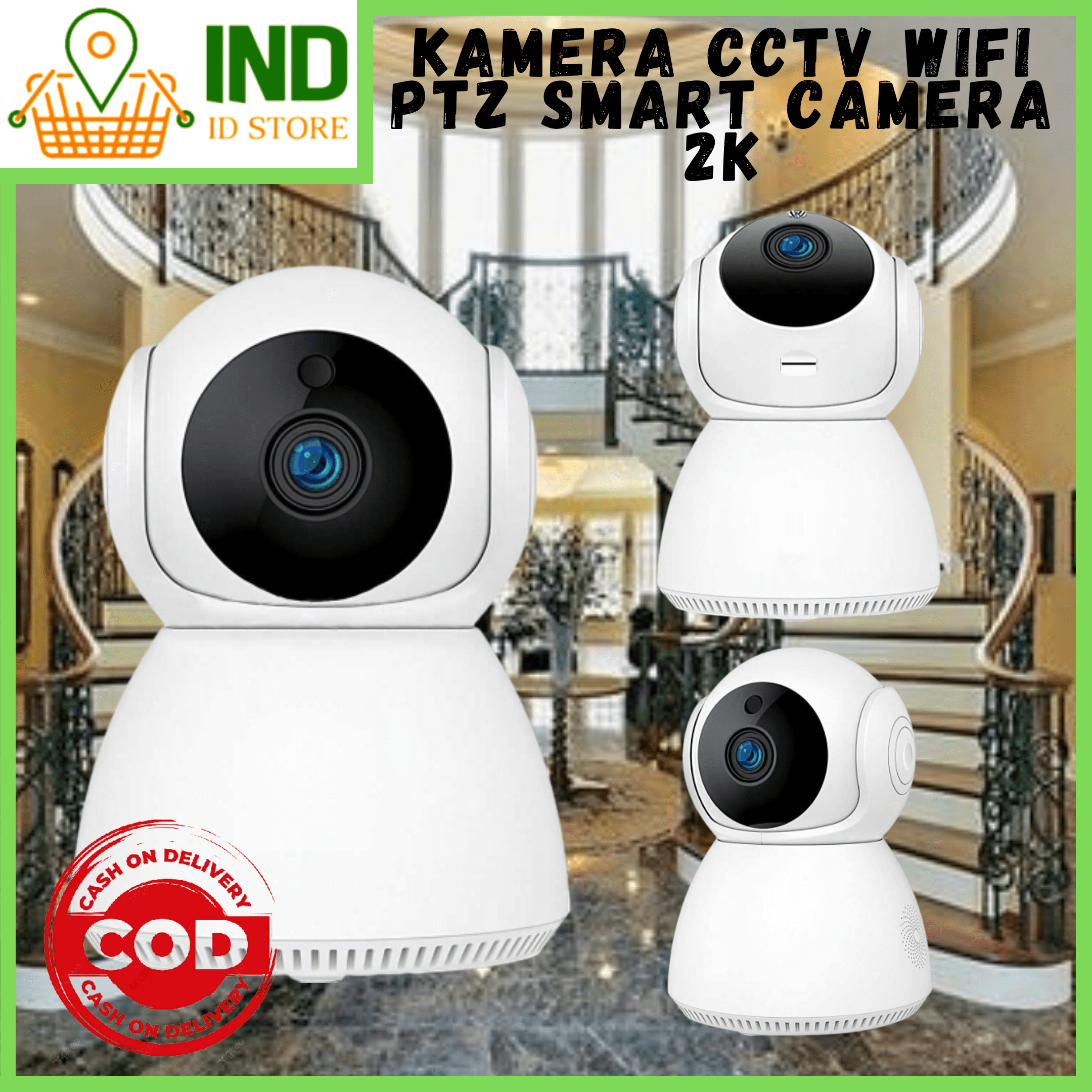 COD V380 Kamera CCTV WiFi PTZ Smart Camera 2K / Cctv Mini Sambung Ke Hp ...