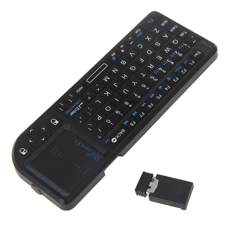 Handheld 2.4G Wireless Keyboard Touchpad Mouse for PC Notebook Smart TV Black Rii®miniX1