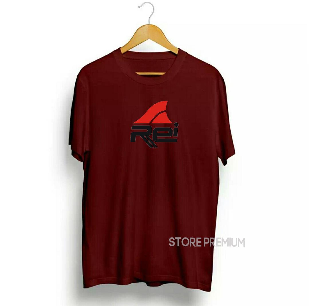 Kaos Distro Rei Premium Quality Text Hitam Logo Merah