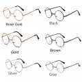  Kacamata  Bulat  Gaun Up Lensa Bening  Logam Kaca Polos 