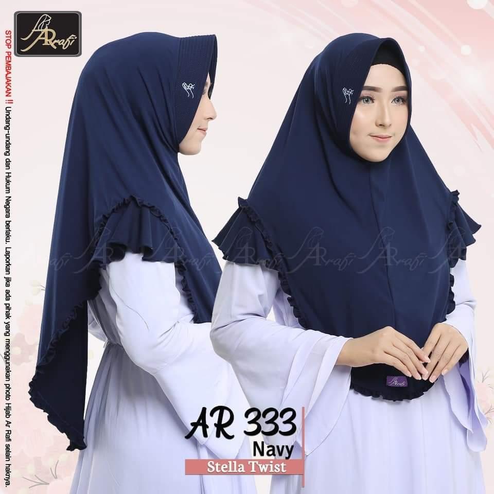 Hijab Arrafi AR 333 Navy Jilbab Instan Ar Rafi Bergo Kerudung Khimar