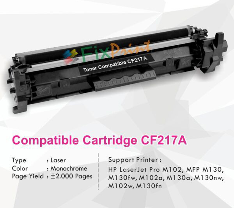Cartridge Toner Compatible HP CF217A 17A Printer HP LaserJet Pro M102 MFP  M130 M130fw M102a M130a M130nw M102w M130fn | Lazada Indonesia