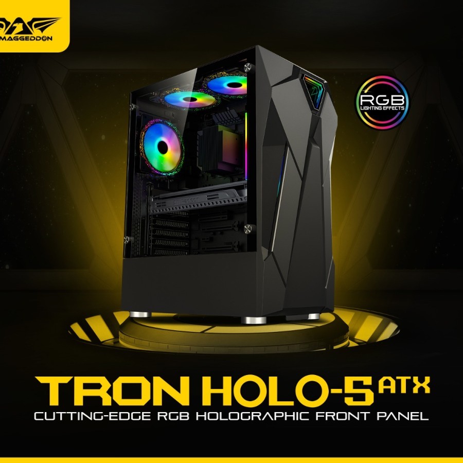 Casing Armaggeddon Tron Holo 5 RGB ATX Case PC Gaming Lazada Indonesia