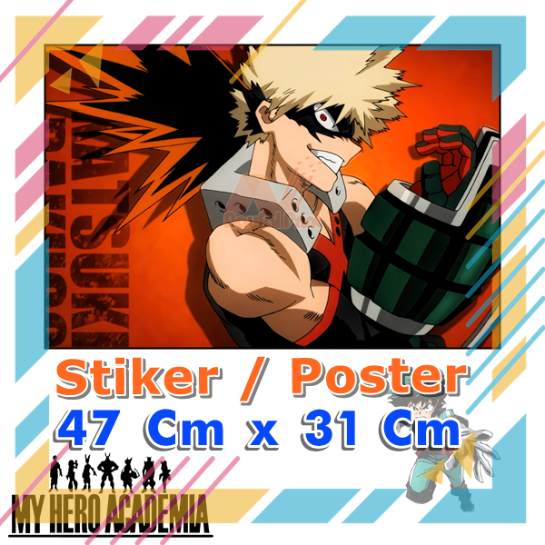 Poster Sticker Label Stiker boku no hero academia todoroki anime ...