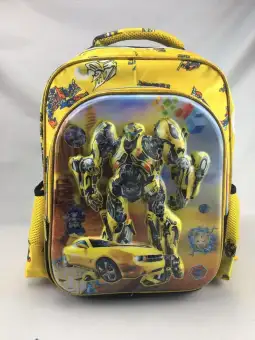 Onlan Tas Ransel Anak Sekolah SD Motif Karakter Transformers Bumble Bee 5D Timbul Import Dua Kantung
