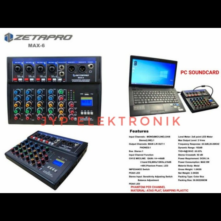 MIXER AUDIO ZETAPRO MAX 6 / MAX6 ORIGINAL Lazada Indonesia