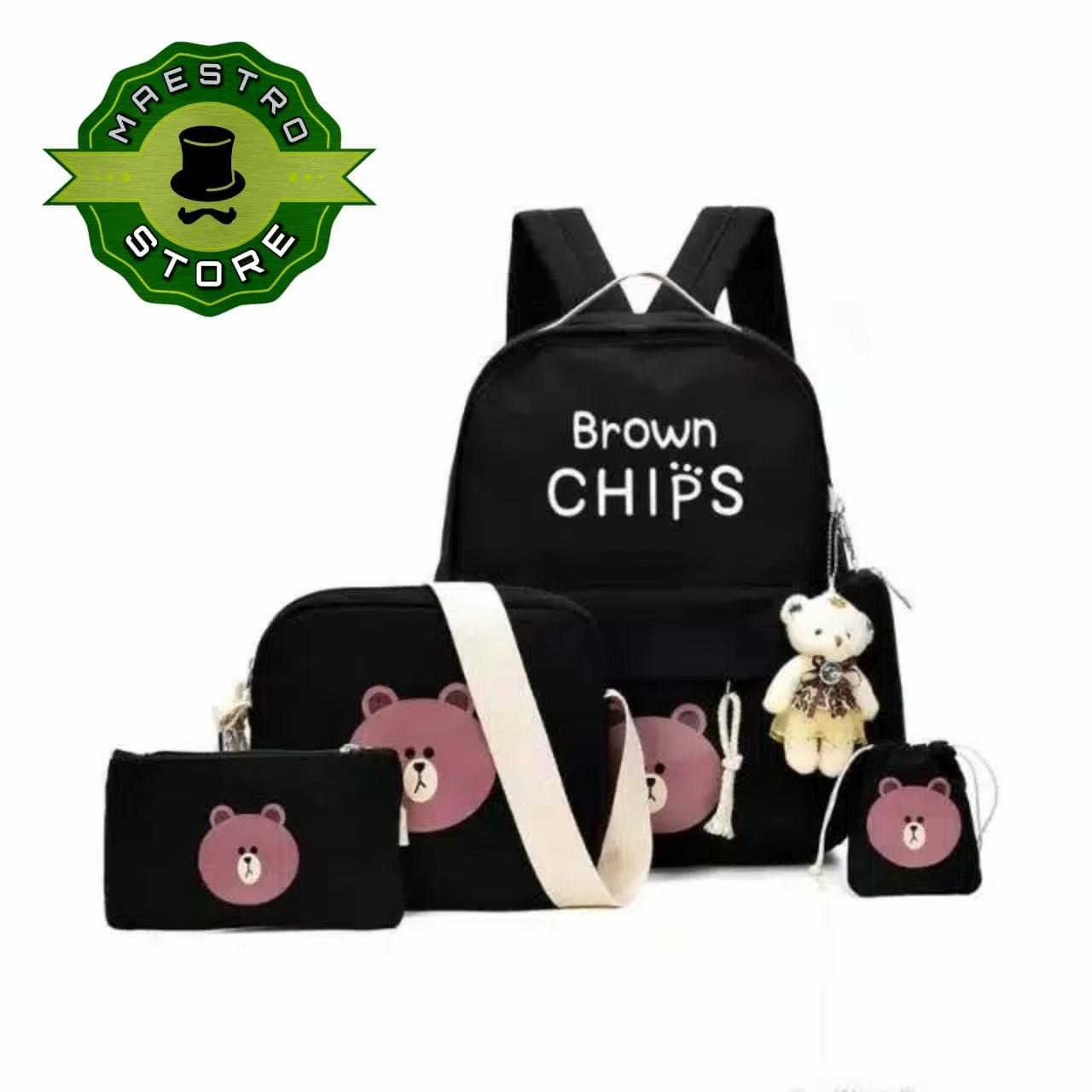 Tas Anak Perempuan / Tas Sekolah / Tas Ransel Anak / Tas Chips 4in1 - BandungFashionStore