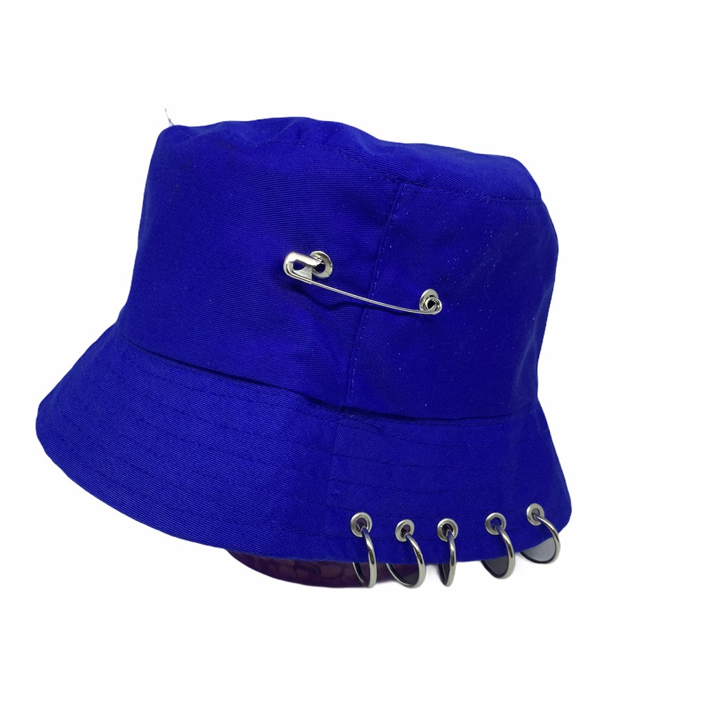 Topi BUCKET hat kpop hitam RING ANTING 