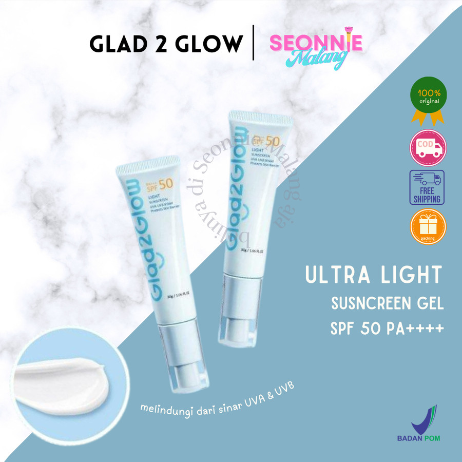 Glad2Glow Light Sunscreen Gel UV SPF50 PA+++ 30g glad 2 glow | Lazada ...