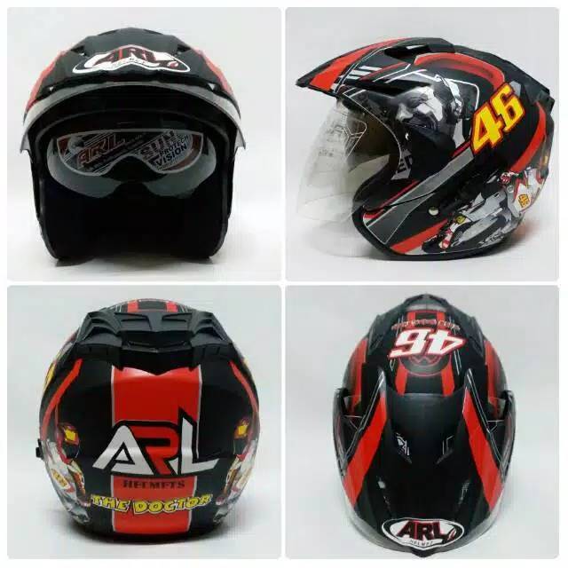 SALE Helm ARL Double Visor ber Sni moto 