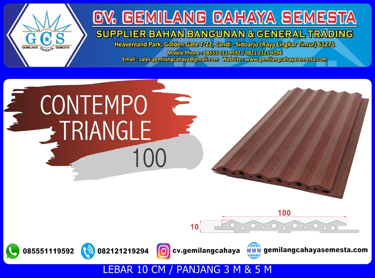 Duma Contempo Triangle 100 ( 3 Meter ) - Duma Panel WPC | Lazada Indonesia