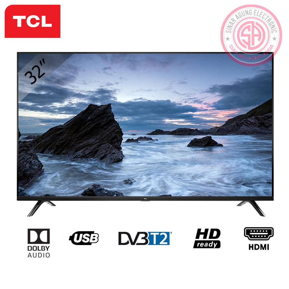 TCL DIGITAL LED TV 32” L32D3000B (USB MOVIE) – Hitam FREE Packing Kayu