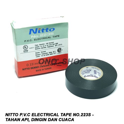 Nitto p v c electrical tape no 223s tahan api dingin dan cuaca