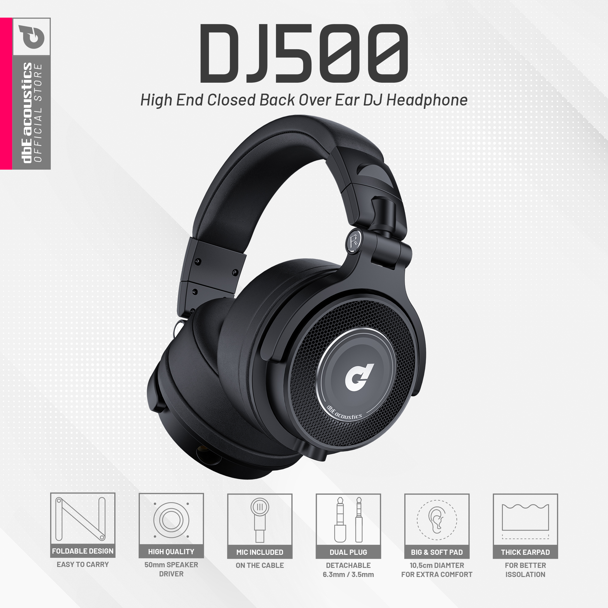 dbE DJ500 High End Closed Back Over Ear DJ Headphone | Lazada Indonesia
