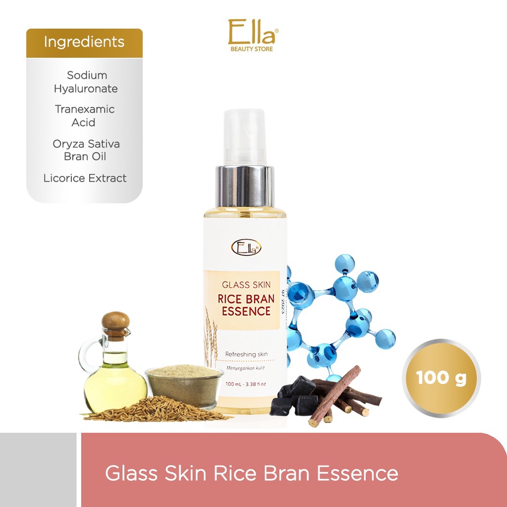 Ella Skincare Glass Skin Rice Bran Essence Lazada Indonesia