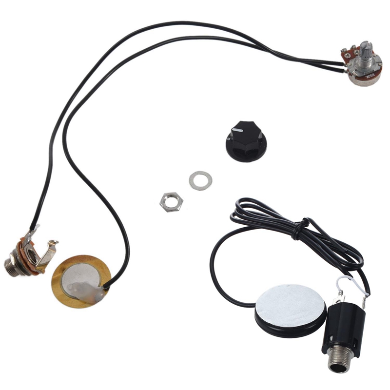 Acoustic Pickup Piezo Transducer Jack for Guitar Violin Mandolin with Guitar Pickup Piezo Transducer Prewired Amplifier