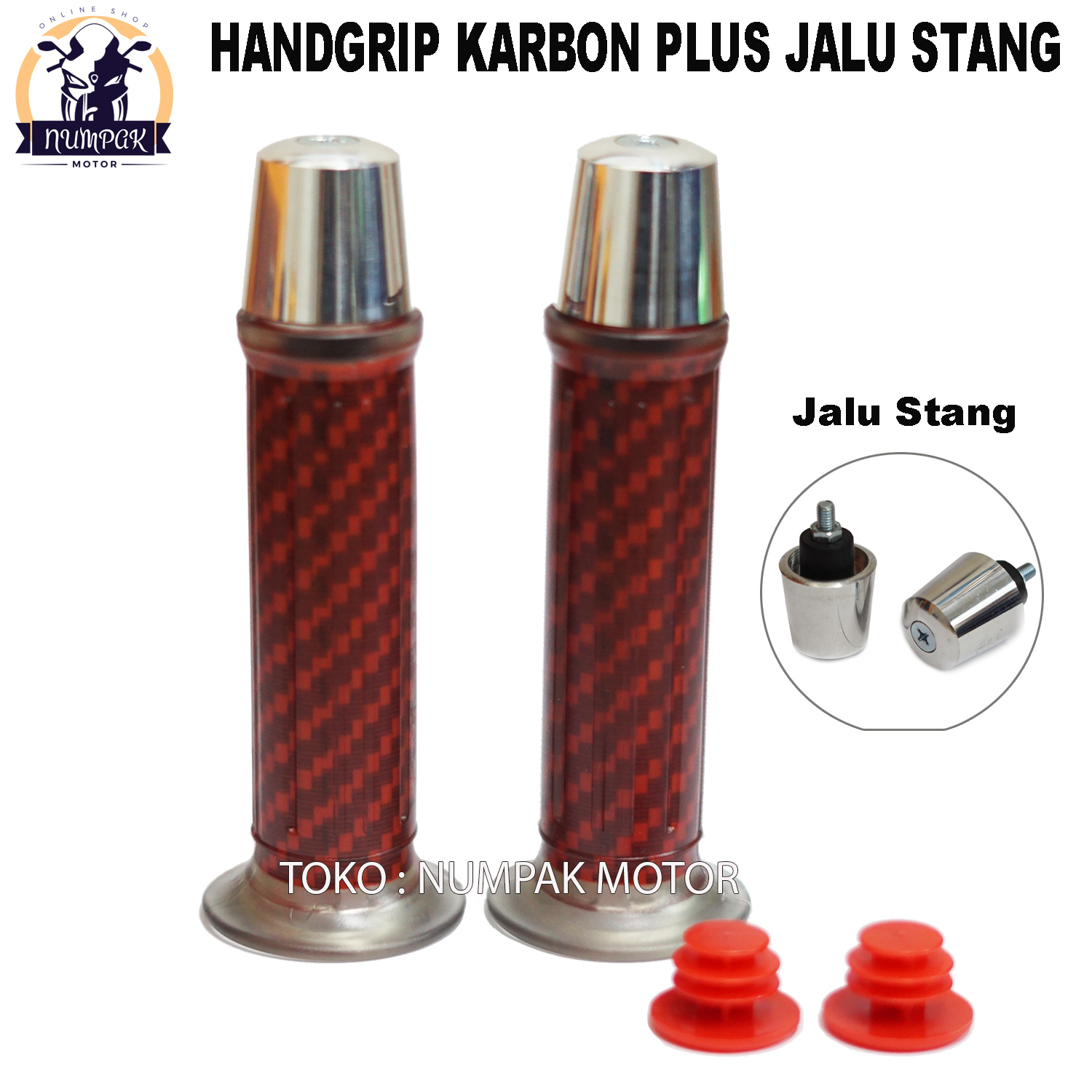Grip Handgrip Motor Carbon Plus Jalu Chrome Untuk Semua Motor Abu Abu Chrome Lazada Indonesia