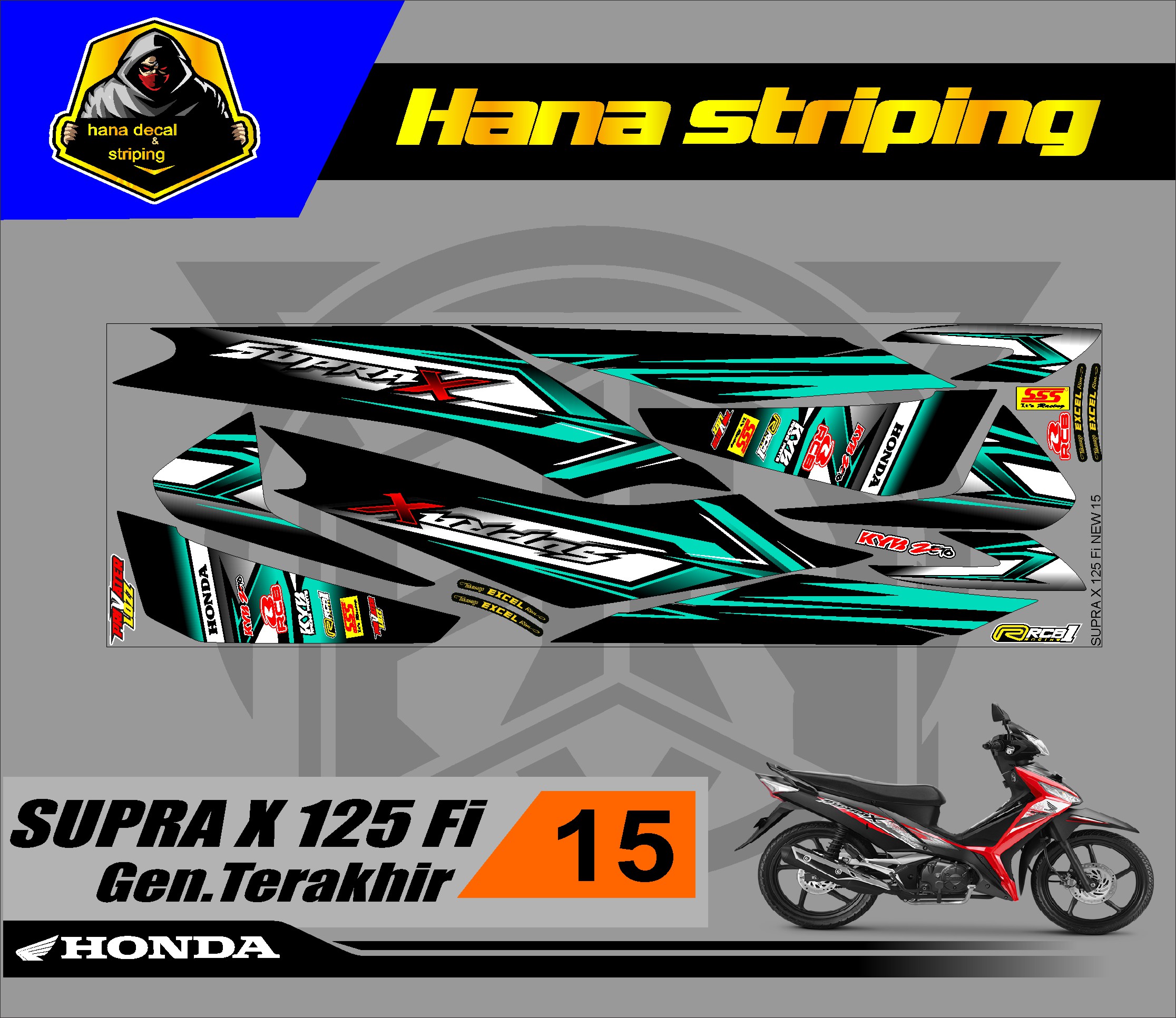 Variasi Sticker Striping Supra X Fi Stiker Lis Supra X Fi New