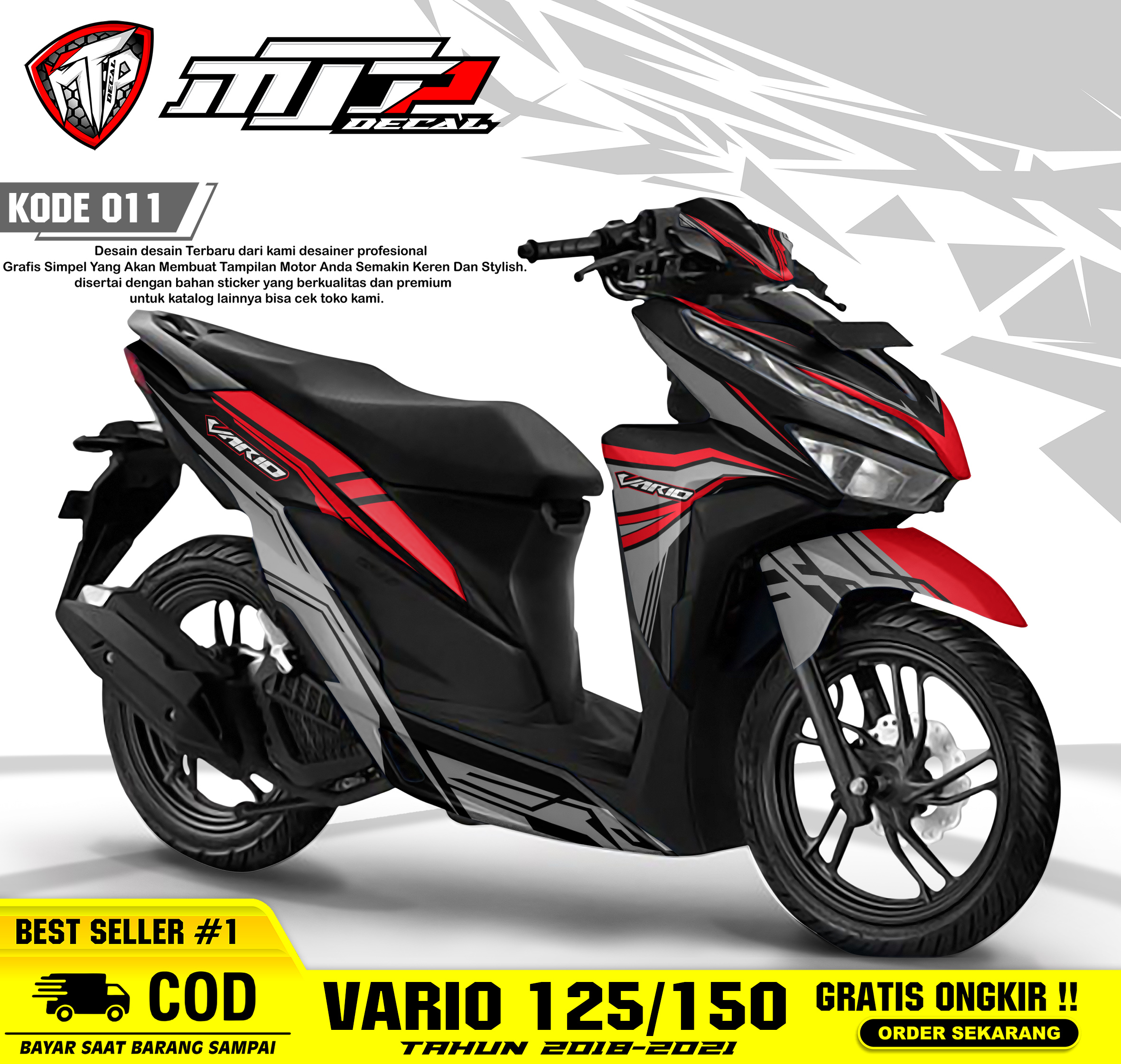 (Terlaris) MTP - Decal Sticker all new Honda Vario 150 125 Grafis