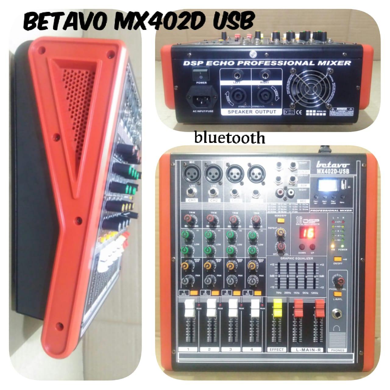Power Mixer Bluetooth 4 Channel BETAVO MX402D Bisa USB Mx402d Lazada