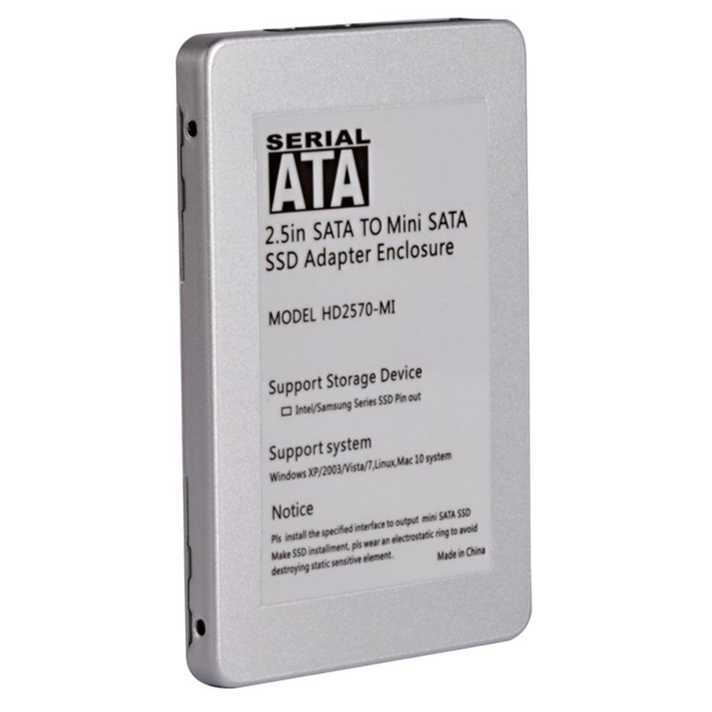 2.5 inch sata hdd to mini SSD mini solid state hard disk transfer box aluminum alloy