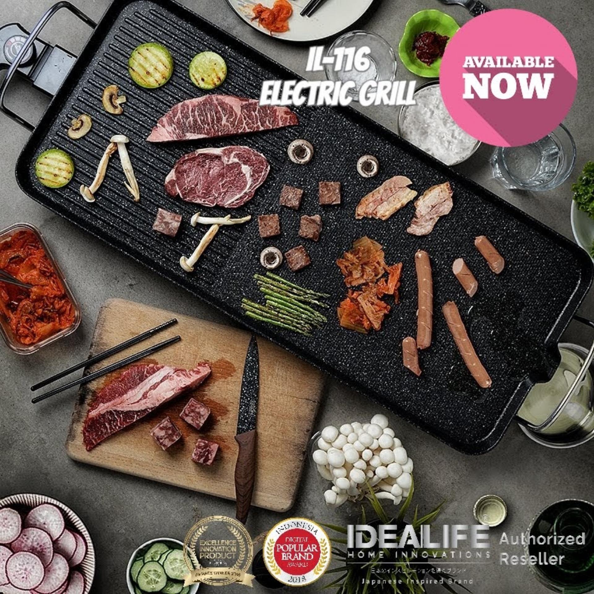 ISMART GRILL PAN LISTRIK Elektrik MARBLE Original IL 116 Idealife